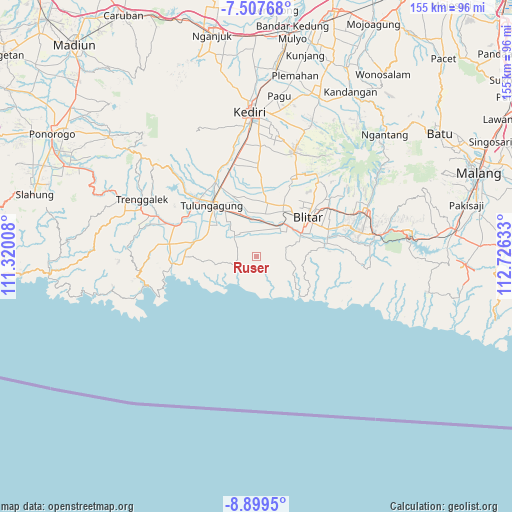 Ruser on map