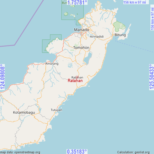 Ratahan on map