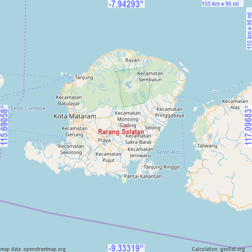 Rarang Selatan on map