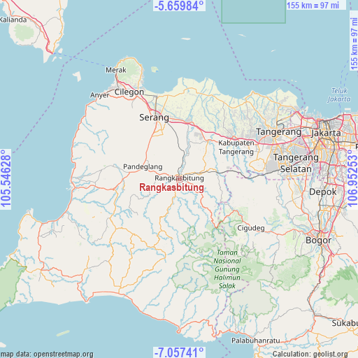 Rangkasbitung on map