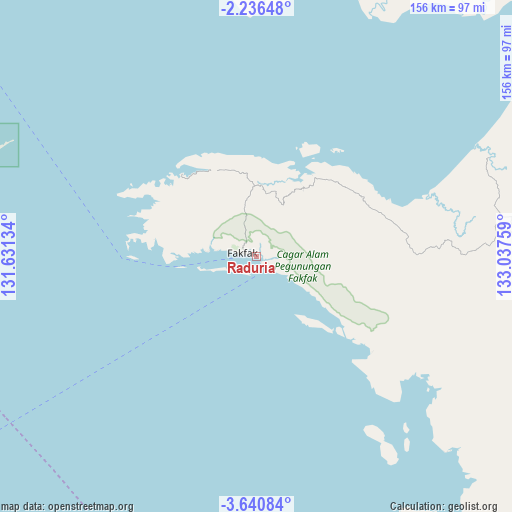 Raduria on map