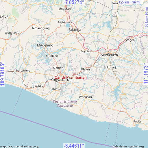 Candi Prambanan on map