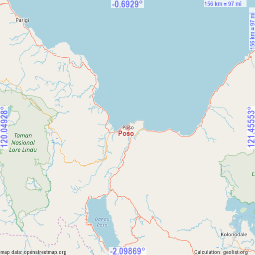Poso on map