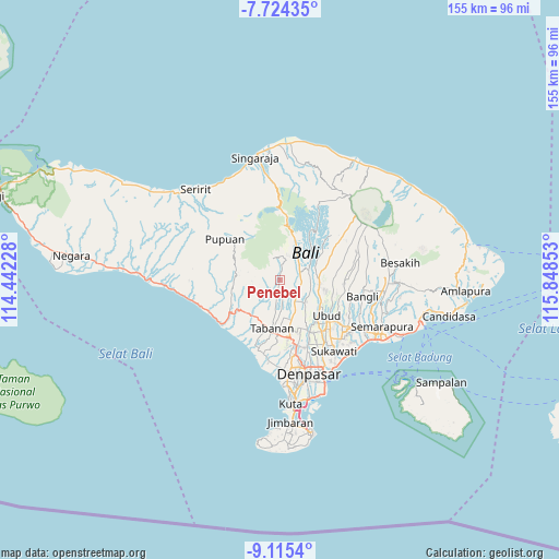 Penebel on map