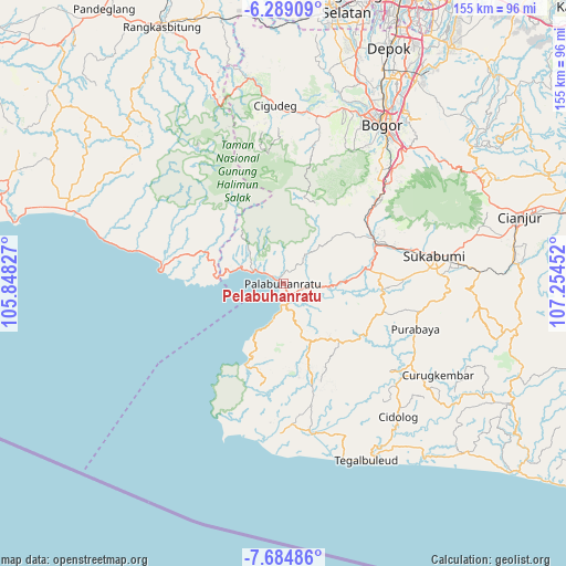 Pelabuhanratu on map