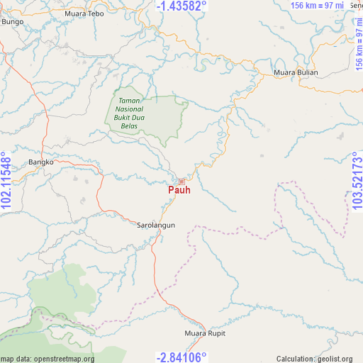 Pauh on map