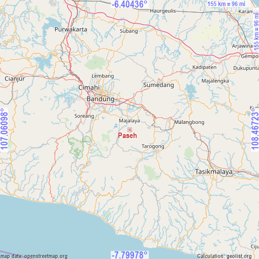 Paseh on map