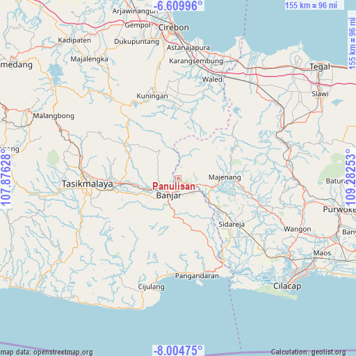 Panulisan on map