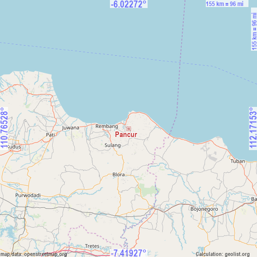 Pancur on map