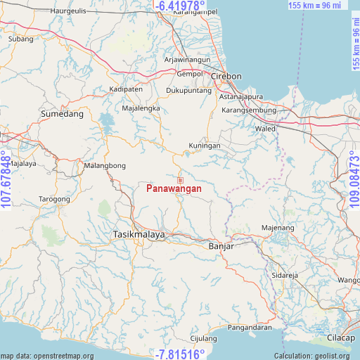 Panawangan on map