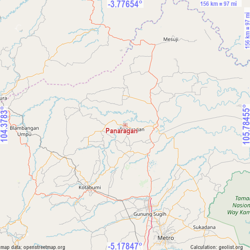 Panaragan on map