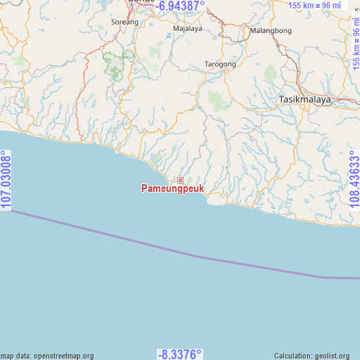 Pameungpeuk on map