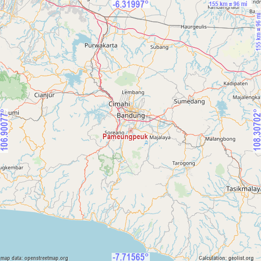 Pameungpeuk on map
