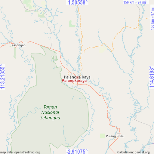 Palangkaraya on map