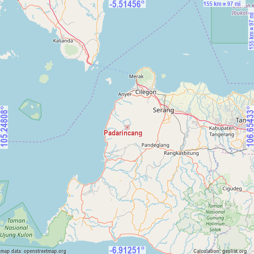 Padarincang on map