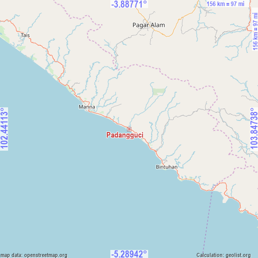 Padangguci on map