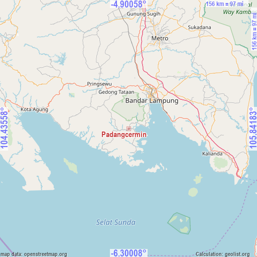 Padangcermin on map