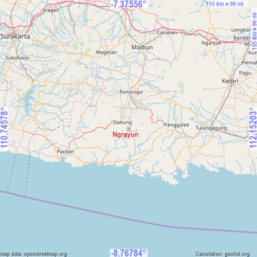 Ngrayun on map
