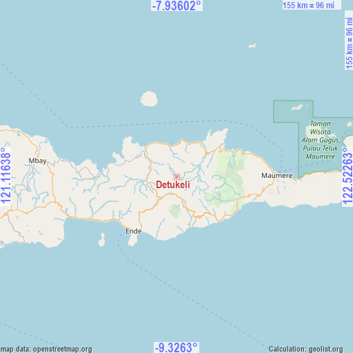 Detukeli on map