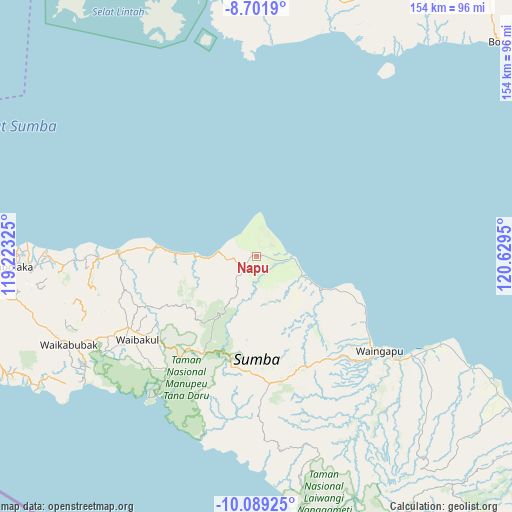 Napu on map