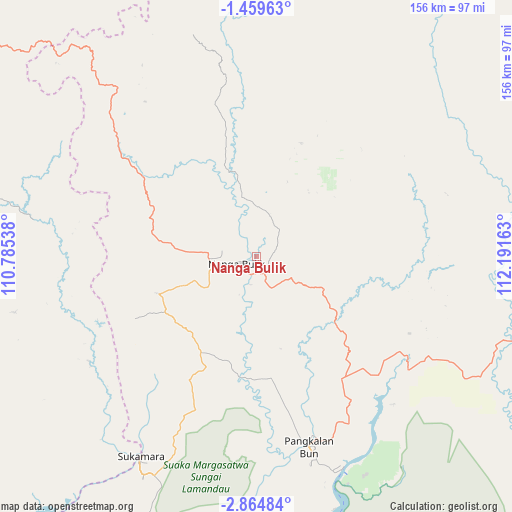 Nanga Bulik on map