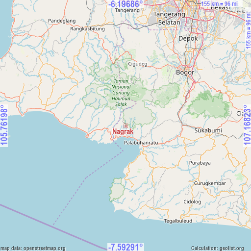 Nagrak on map