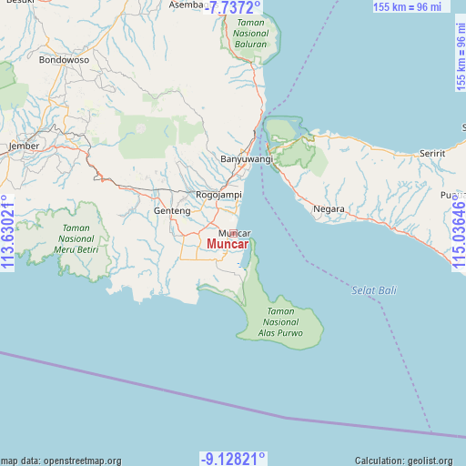 Muncar on map