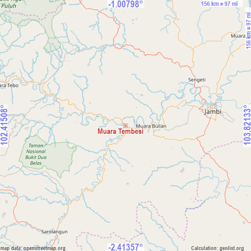 Muara Tembesi on map