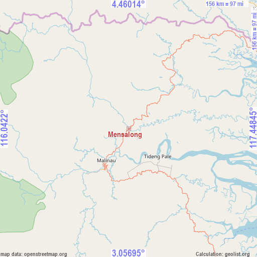 Mensalong on map