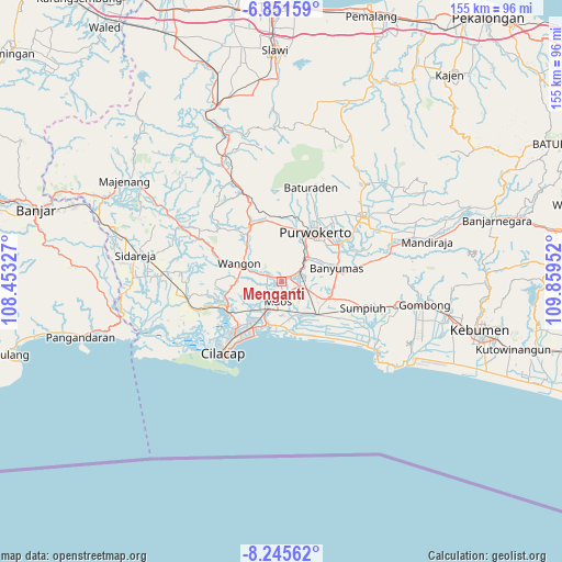 Menganti on map