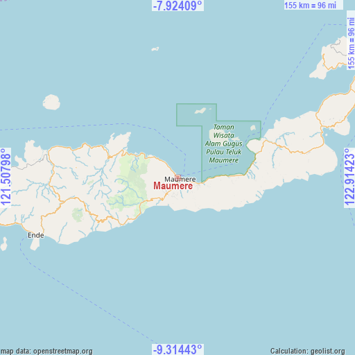 Maumere on map