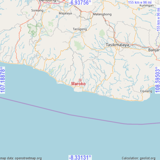 Maroko on map