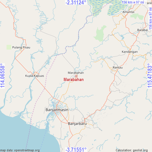 Marabahan on map