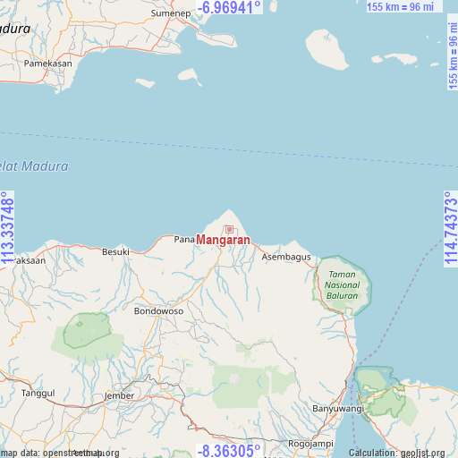 Mangaran on map