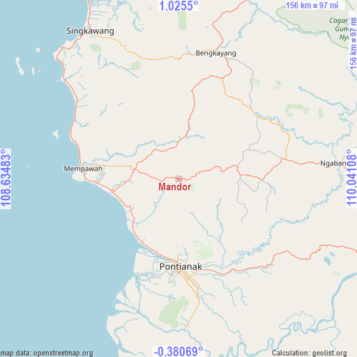 Mandor on map