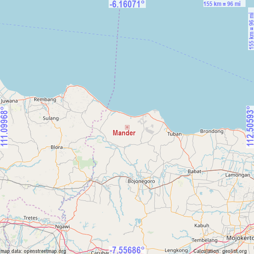 Mander on map