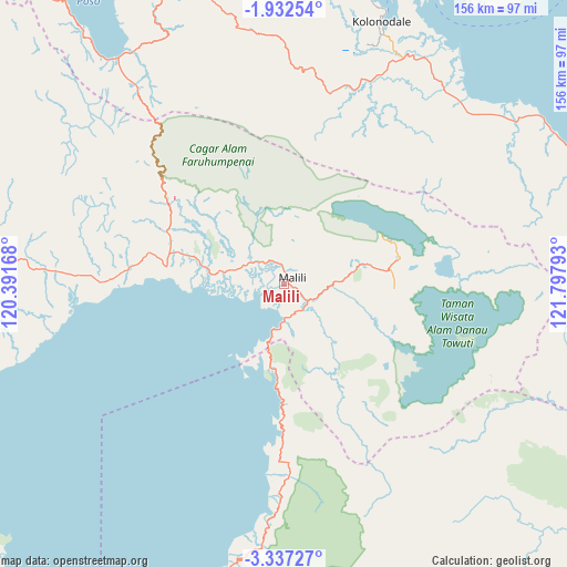 Malili on map
