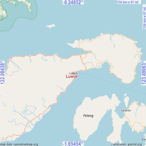 Luwuk on map