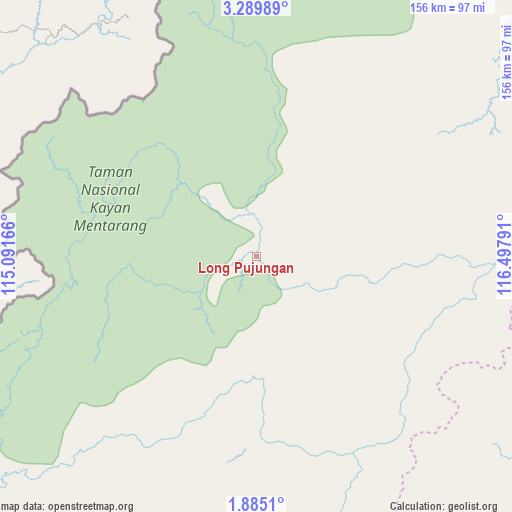 Long Pujungan on map
