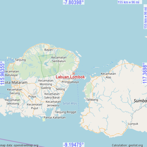 Labuan Lombok on map