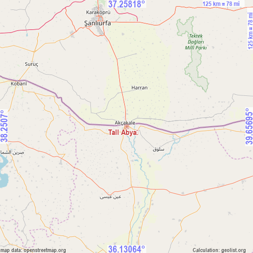 Tall Abyaḑ on map