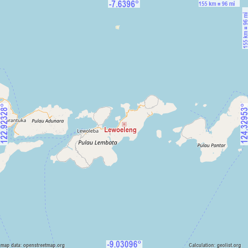 Lewoeleng on map