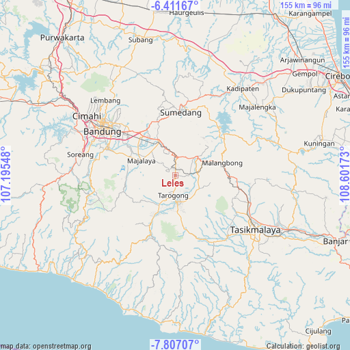 Leles on map