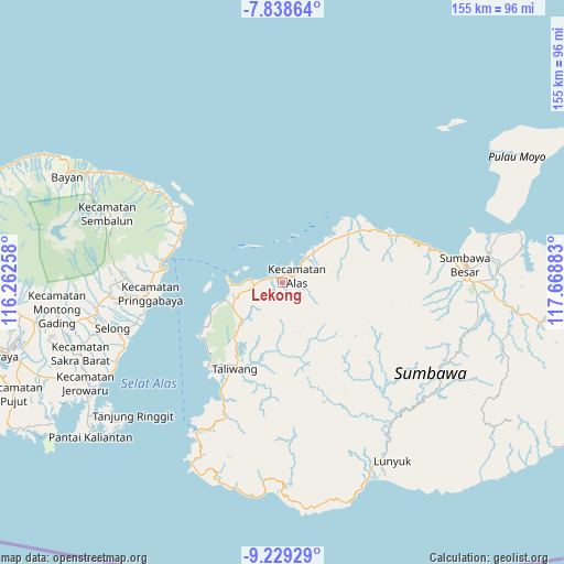 Lekong on map