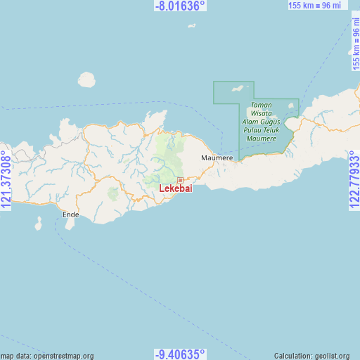 Lekebai on map