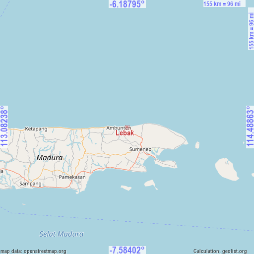 Lebak on map