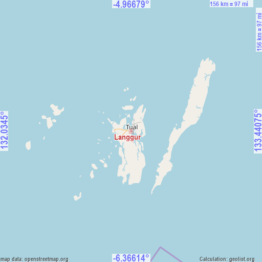 Langgur on map
