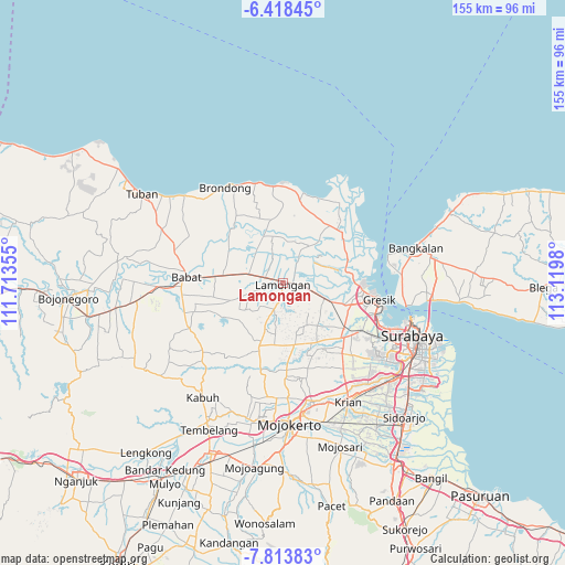 Lamongan on map