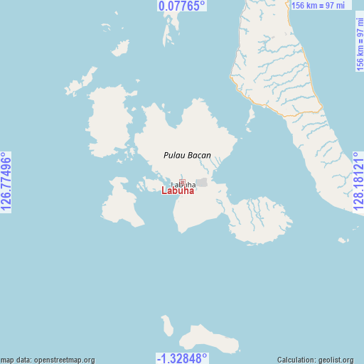 Labuha on map