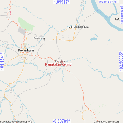 Pangkalan Kerinci on map